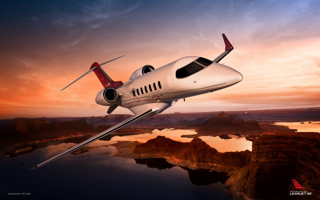 Small white plane lake sunset free wallpaper for desktop - medium preview image