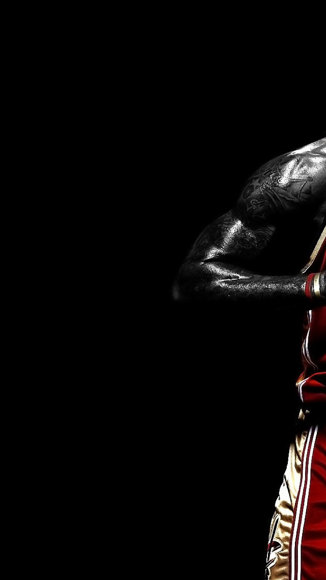 Man red gold uniform basketball free wallpaper for mobile - medium preview image