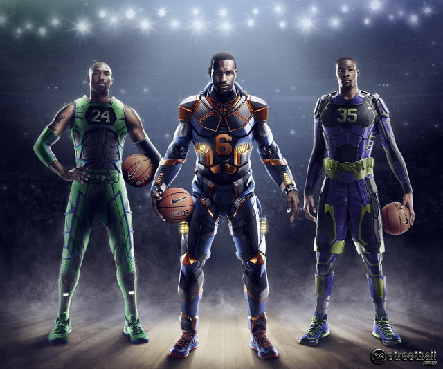 Three basketball players stadium uniforms free wallpaper for desktop - medium preview image
