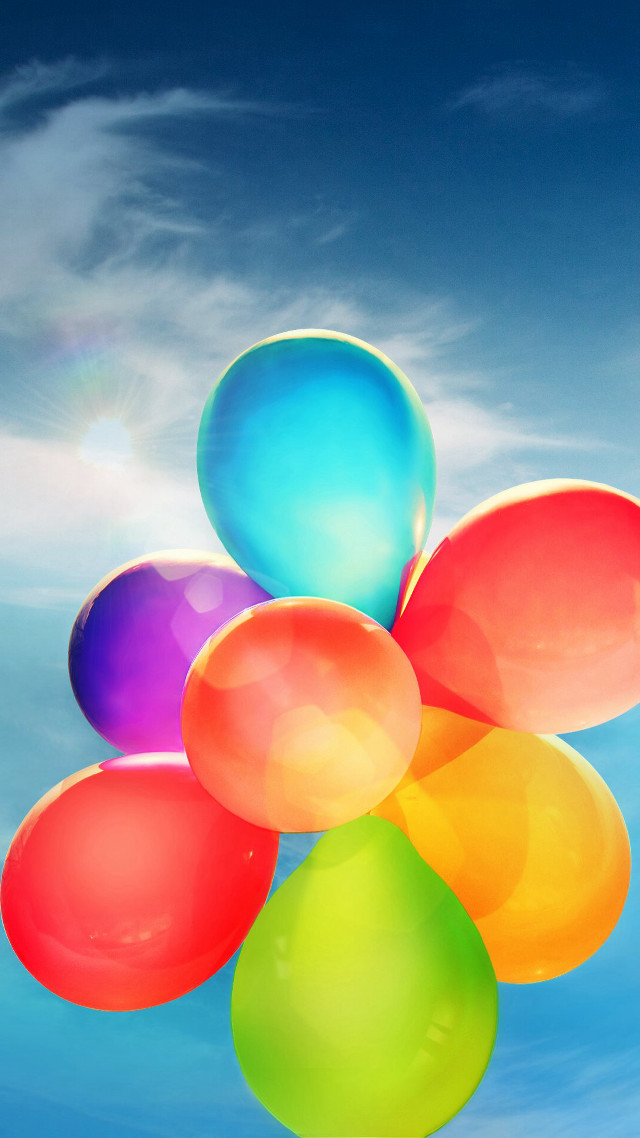 Balloons floating sunny day blue #2 free wallpaper for mobile - medium preview image