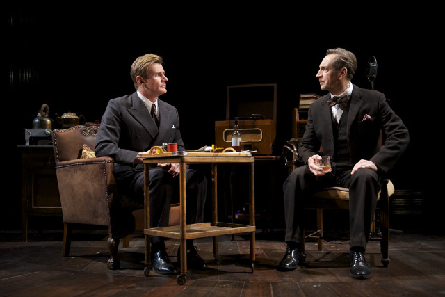 Two men suits sitting table free wallpaper for desktop - medium preview image