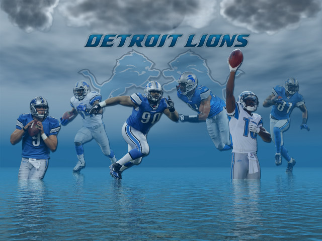 Football players blue uniforms running free wallpaper for desktop - medium preview image