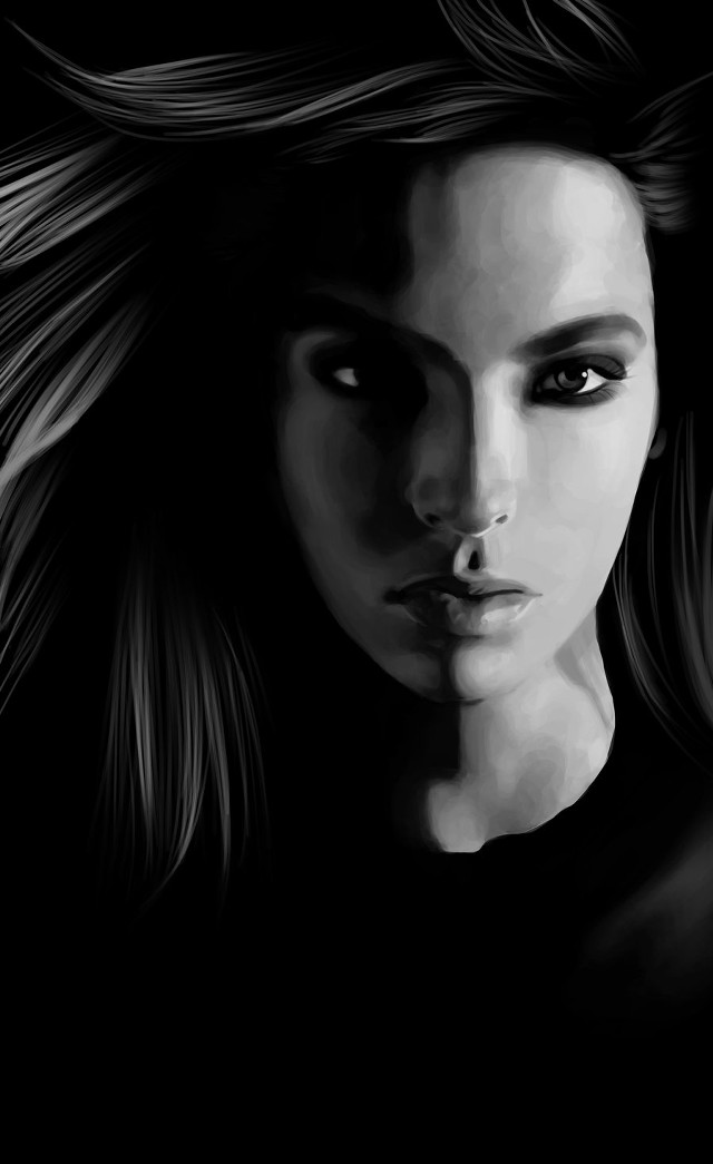 Woman long hair black shirt #19 free wallpaper for mobile - medium preview image