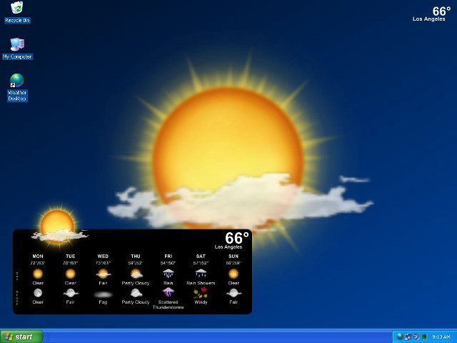 Computer screen weather station sun free wallpaper for desktop - medium preview image