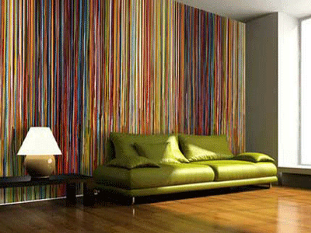 Livingroom couch lamp table stripedwall free wallpaper for desktop - medium preview image
