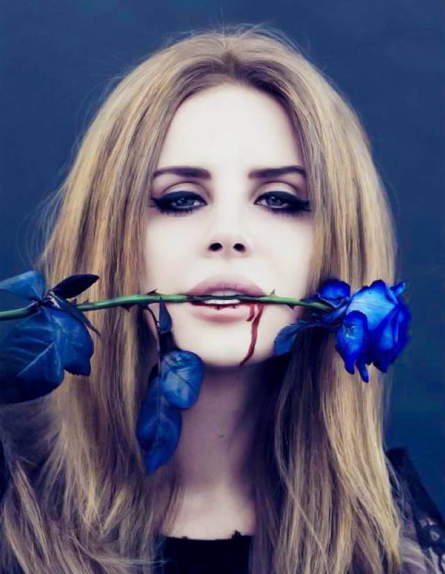 Woman long hair blue rose free wallpaper for mobile - medium preview image