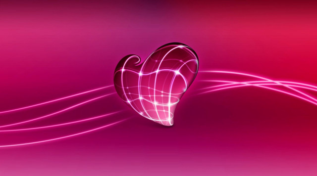 Heart pink background light wave free wallpaper for desktop - medium preview image