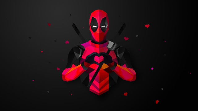 Deadpool heart knife holding object free wallpaper for desktop - medium preview image