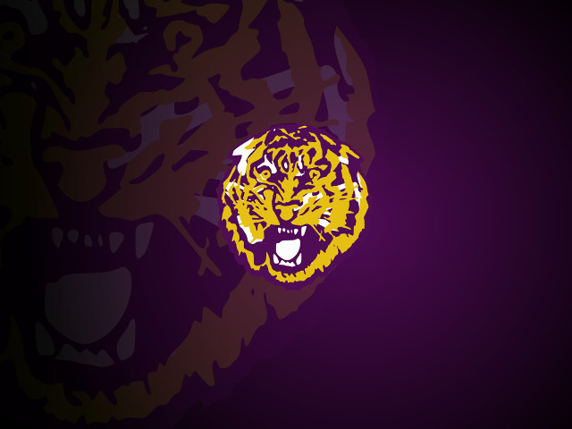 Tiger head purple background yellow free wallpaper for desktop - medium preview image