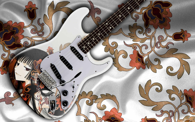 White guitar flemish baroque david free wallpaper for desktop - medium preview image