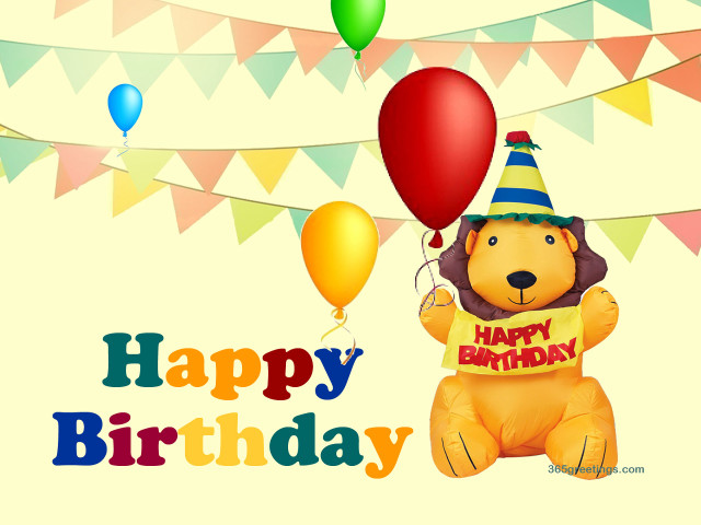 Lion birthday shirt balloons card free wallpaper for desktop - medium preview image