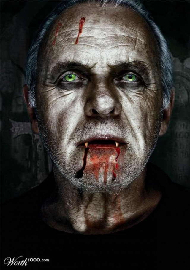 Creepy green eyed man bloodied free wallpaper for mobile - medium preview image