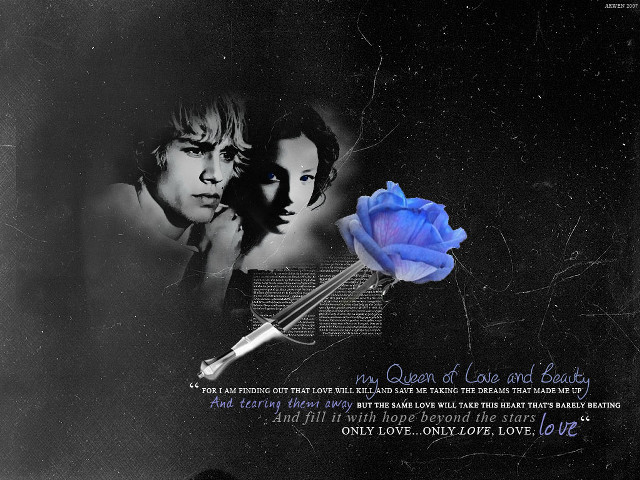 Blue rose love message gothic free wallpaper for desktop - medium preview image
