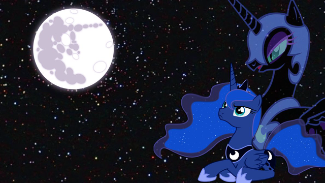Blue pony moon sky stars free wallpaper for desktop - medium preview image