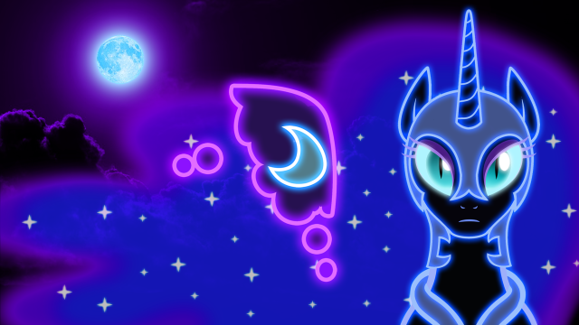 Unicorn moon stars cartoon night free wallpaper for desktop - medium preview image