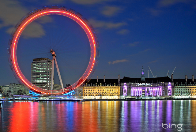 Ferris wheel night sky city free wallpaper for desktop - medium preview image