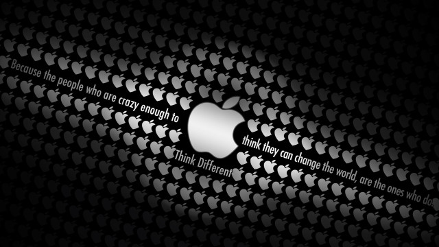 Apple logo black background white #4 free wallpaper for desktop - medium preview image