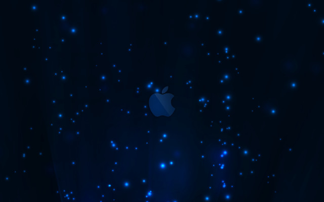 Blue apple logo dark sky free wallpaper for desktop - medium preview image