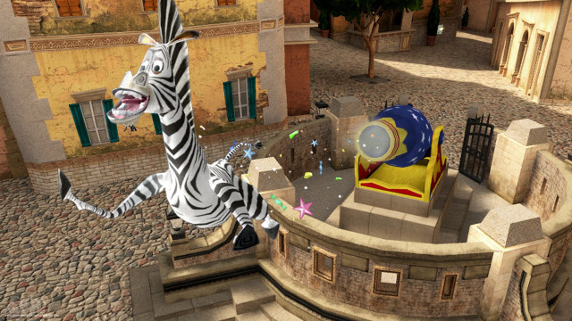 Zebra jumping playground city castle free wallpaper for desktop - medium preview image