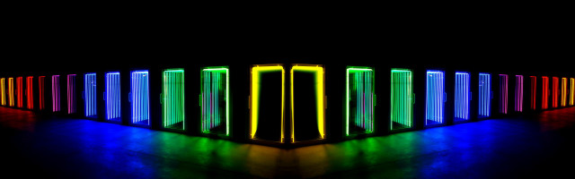 Cyberpunk room neon lights black free wallpaper for desktop - medium preview image