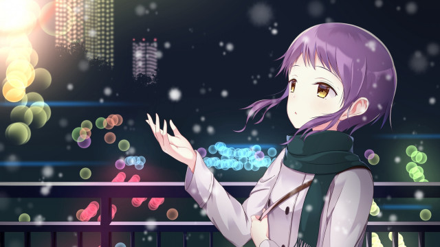 Girl white shirt scarf window free wallpaper for desktop - medium preview image