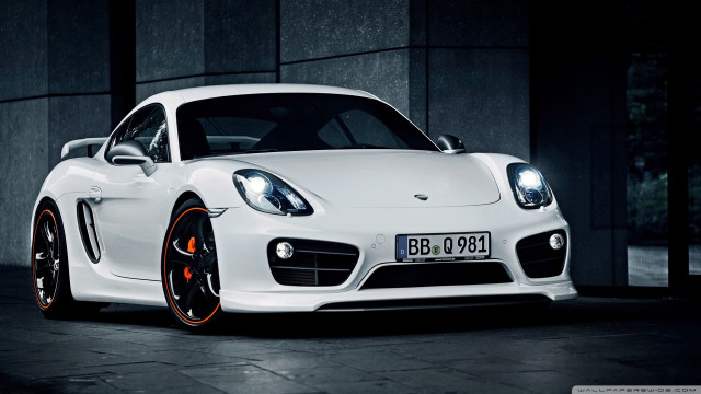 White sports car dark room #14 free wallpaper for desktop - medium preview image
