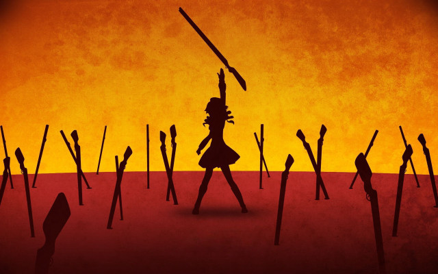 Woman holding stick sunset background free wallpaper for desktop - medium preview image