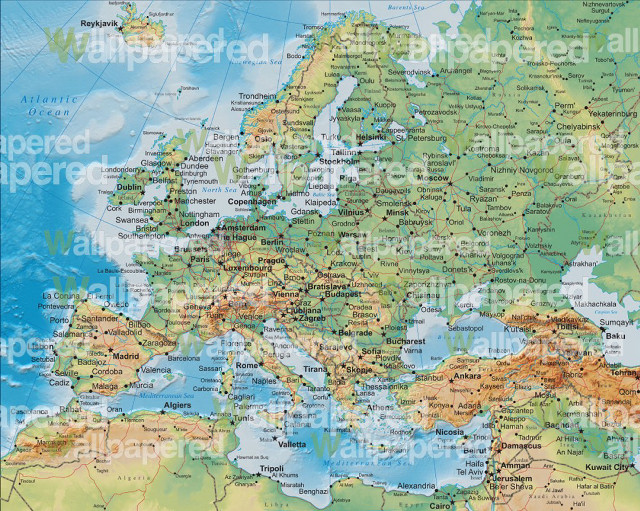 Europe map major cities major #4 free wallpaper for desktop - medium preview image