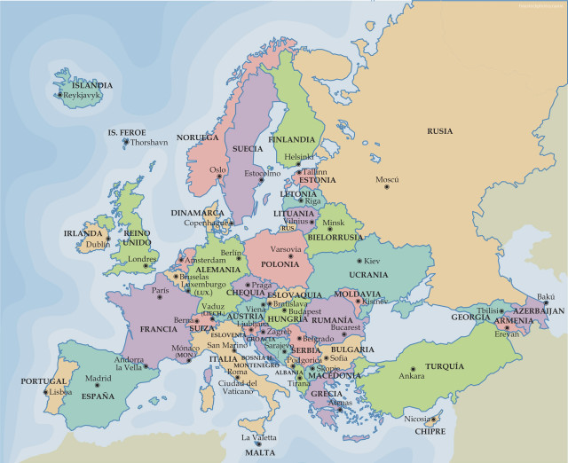 Europe map major cities major #3 free wallpaper for desktop - medium preview image