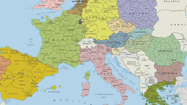 Europe map major cities roads #2 free wallpaper for desktop - medium preview image