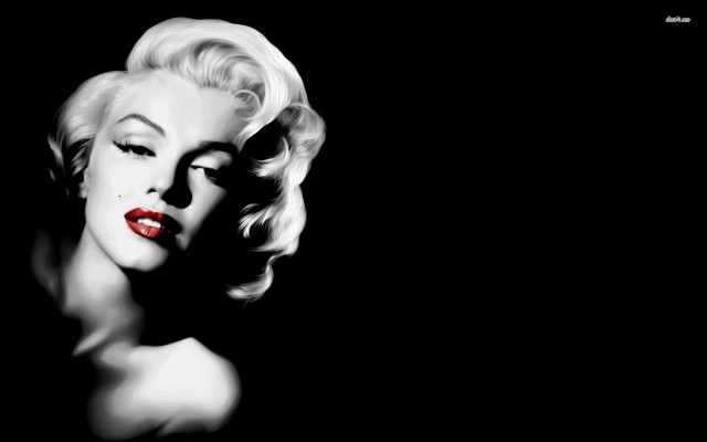 Black white woman red lips #2 free wallpaper for desktop - medium preview image