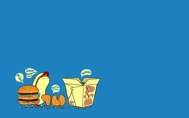 Hamburger banana chips drink cartoon free wallpaper for desktop - medium preview image