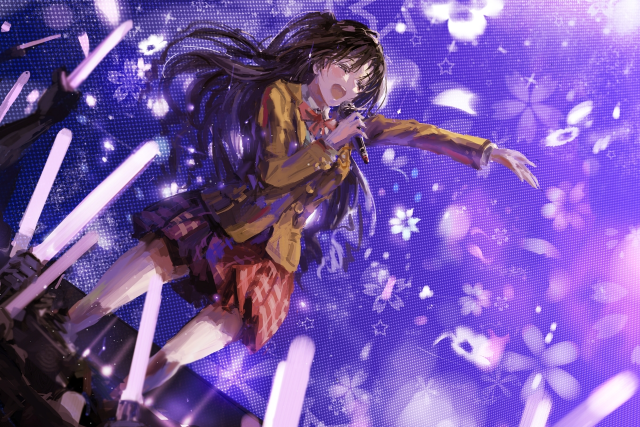 Girl long hair stage arms free wallpaper for desktop - medium preview image