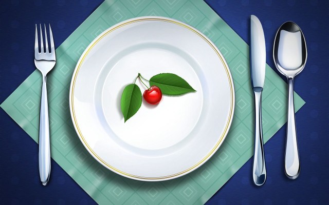 Plate cherry fork knife tablecloth free wallpaper for desktop - medium preview image