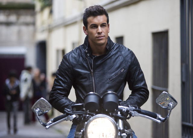 Man leather jacket motorcycle serious free wallpaper for desktop - medium preview image