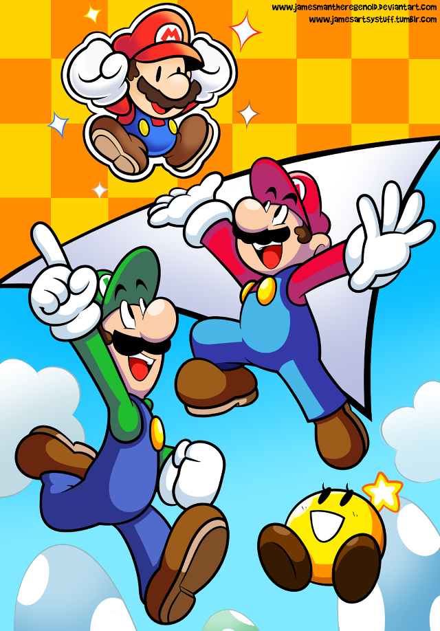 Mario luigi flying cartoon super free wallpaper for mobile - medium preview image