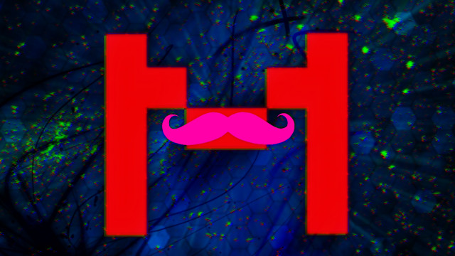 Pink mustache blue background red free wallpaper for desktop - medium preview image