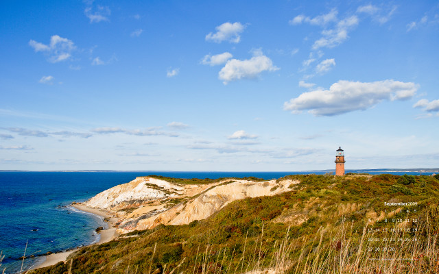 Lighthouse cliff ocean beach blue #2 free wallpaper for desktop - medium preview image