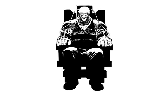 Black white man chair hands free wallpaper for desktop - medium preview image