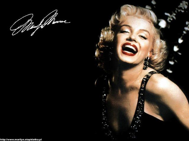 Marilyn monroe red lip open free wallpaper for desktop - medium preview image