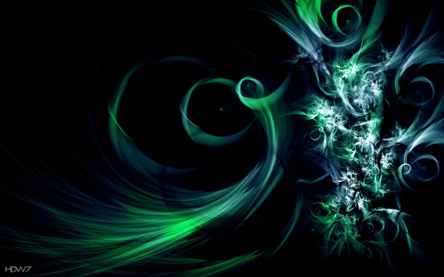 Green black abstract background swirls free wallpaper for desktop - medium preview image