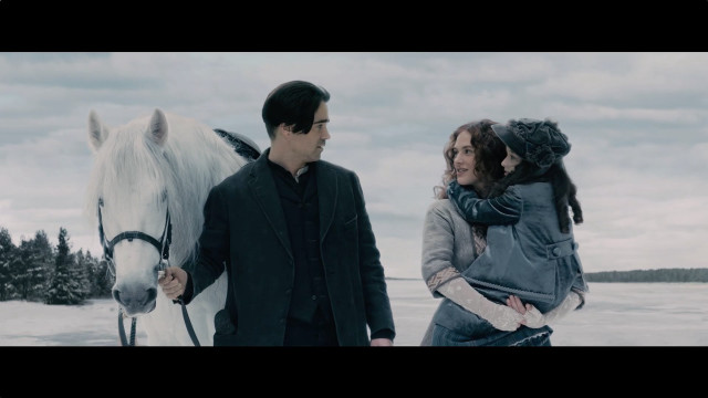 Man woman horse snow black free wallpaper for desktop - medium preview image