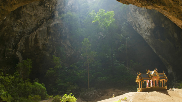 Shrine cave light forest background free wallpaper for desktop - medium preview image