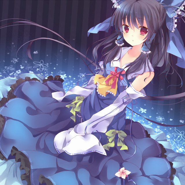 Woman blue dress flower blue free wallpaper for tablet - medium preview image