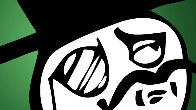 Black white drawing man hat free wallpaper for desktop - medium preview image