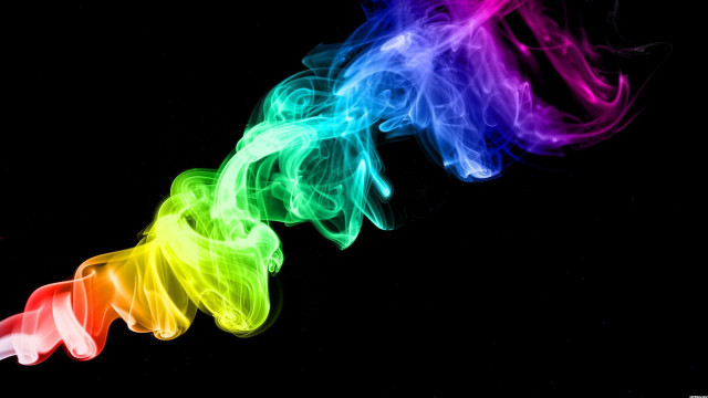Rainbow colored smoke dark sky free wallpaper for desktop - medium preview image