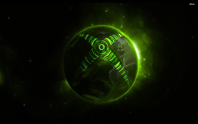 Green planet spiral design dark free wallpaper for desktop - medium preview image