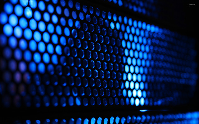 Blue metal mesh circles black free wallpaper for desktop - medium preview image