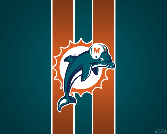 Dolphins logo football field ball free wallpaper for desktop - medium preview image