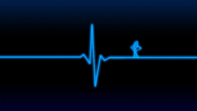 Blue heart beat background line free wallpaper for desktop - medium preview image